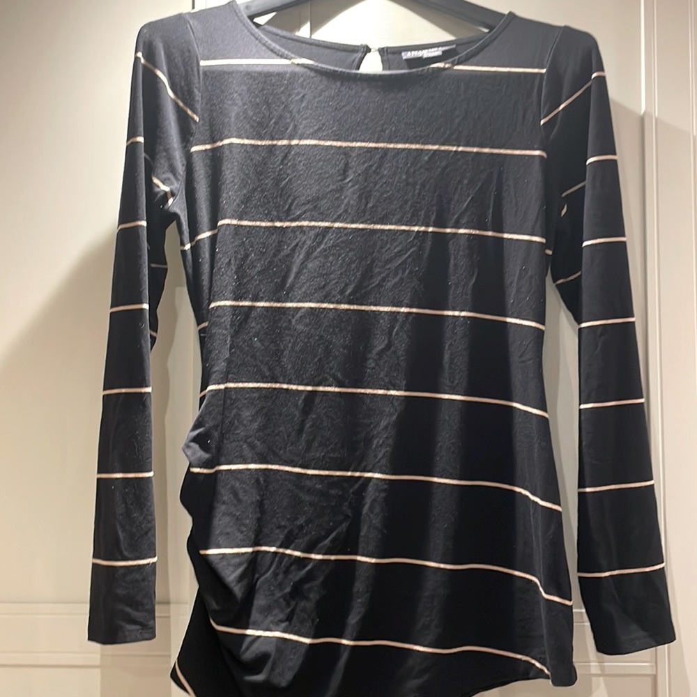 Maternity long sleeve striped shirt
